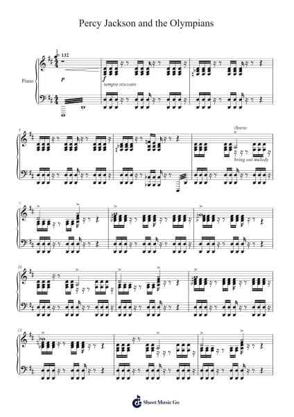 Percy Jackson and the Olympians โน้ตเพลงโดย Bear McCreary-Arr.Juddprice Maudrwood