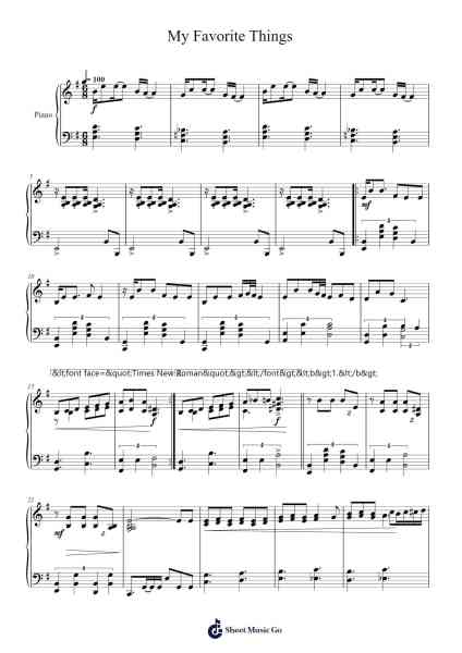 My Favorite Things Sheet Music by Rodgers & Hammerstein-Arr.Prittlay