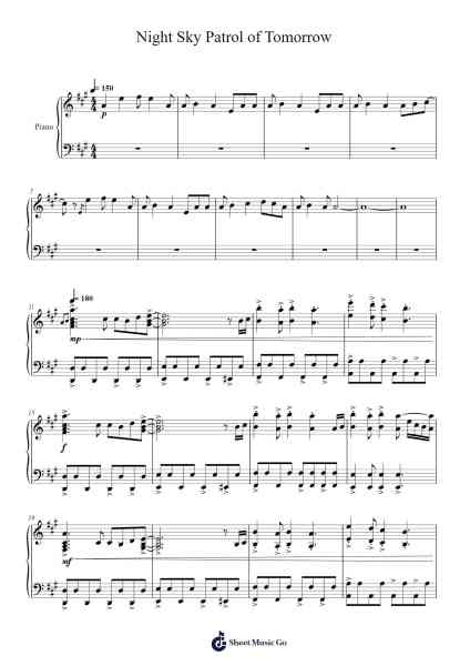 Night Sky Patrol of Tomorrow Sheet Music by Orangestar-Arr.Myrtours Hihill