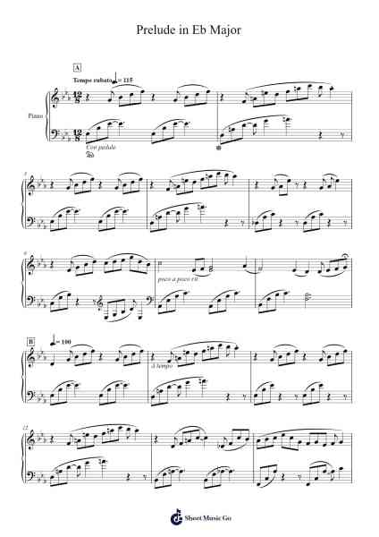 Prelude in Eb Major Sheet Music by Paolo C.-Arr.Croftslop