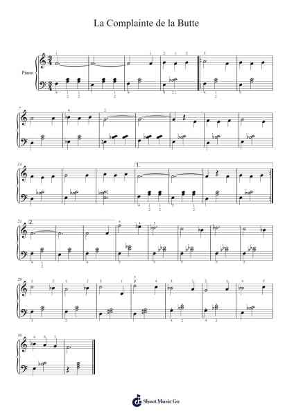 La Complainte de la Butte Sheet Music by Georges van Parys-Arr.Woolfwoolf Hartesopp