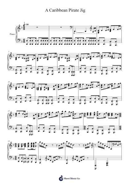 A Caribbean Pirate Jig Sheet Music by Hans Zimmer-Arr.Dempbeau Leighstone