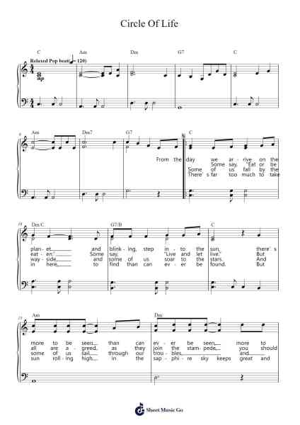Circle Of Life Sheet Music by Elton John-Arr.Trebes