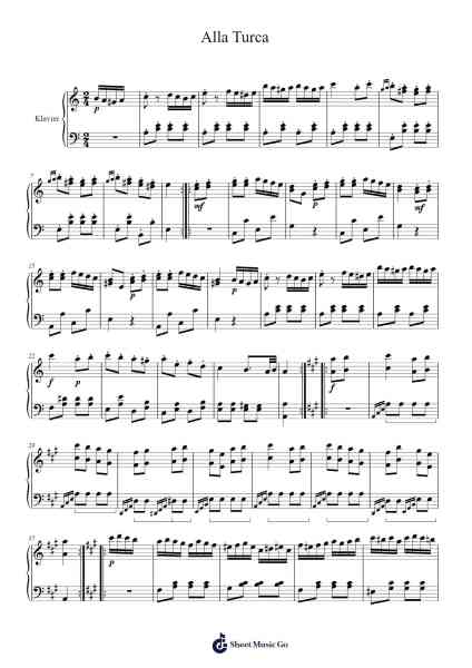 Rondo Alla Turca from Piano Sonata No. 11 in A Major, K. 331: III. Allegretto Sheet Music by Wolfgang Amadeus Mozart-Arr.Famund Coothy