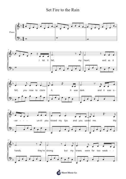 Set Fire to the Rain Sheet Music by Adele-Arr.Blyret Jimlor