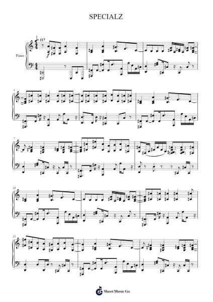 SPECIALZ Sheet Music by King Gnu-Arr.Lencher Jameswyatt
