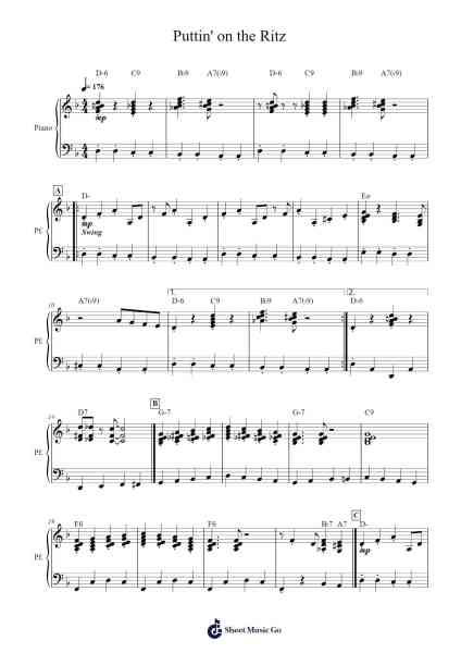 Puttin' on the Ritz Sheet Music by Irving Berlin-Arr.Ligreen