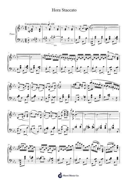 Hora Staccato Sheet Music by Grigoraș Dinicu-Arr.Jonqy Keyreed