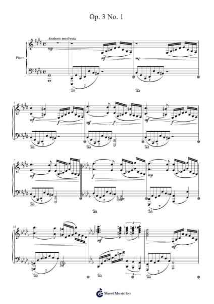 Op. 3 No. 1 Sheet Music by Lanwatt-Arr.Ninah