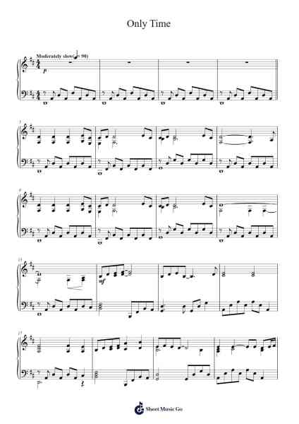 Only Time Notenblatt von Enya-Arr.Arabias