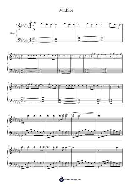 Wildfire Sheet Music by undefined-Arr.Sukeats Midpaul
