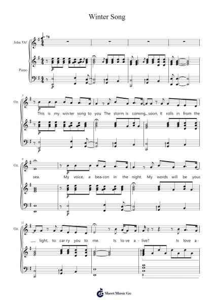 Winter Song Sheet Music by Sam Otto-Arr.Juneven