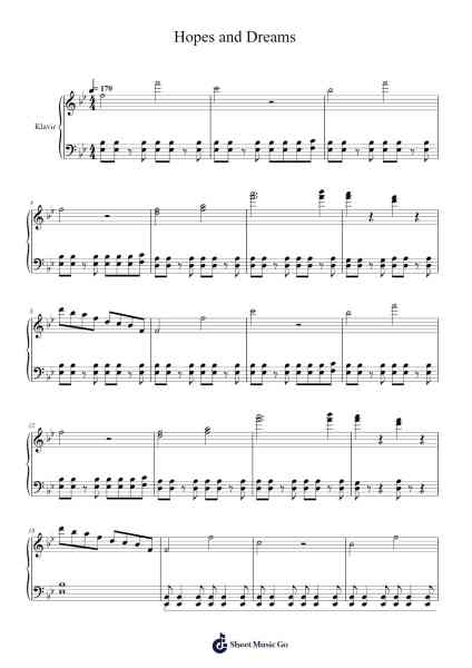 Hopes and Dreams + His Theme (Piano Arrangement) Sheet Music by Toby Fox-Arr.Wancolm