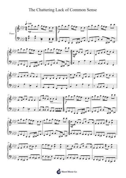 The Chattering Lack of Common Sense Sheet Music by GHOST (Ghost-and-Pals)-Arr.Caewald Tabpritt