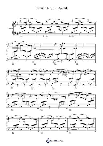 Prelude No. 12 Op. 24 Sheet Music by ...etc...-Arr.Manlass