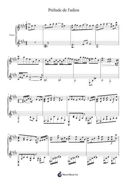 Prélude de l'adieu Sheet Music by Onoken-Arr.Chloemen O'Cazie