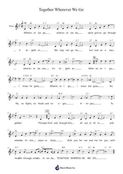 Together Wherever We Go Sheet Music by Stephen Sondheim/Jule Styne-Arr.Binggram Ararence