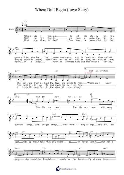 Where Do I Begin (Love Story) Sheet Music by Toby Fox-Arr.Wrightcia Leighgai