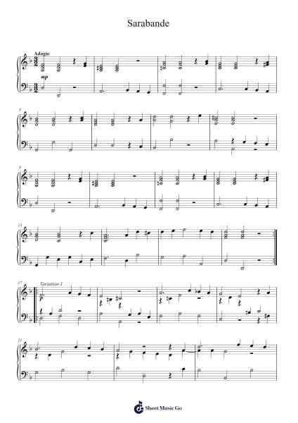 Sarabande Notas de música por Georg Friedrich Händel-Arr.Poundrett Lonlon