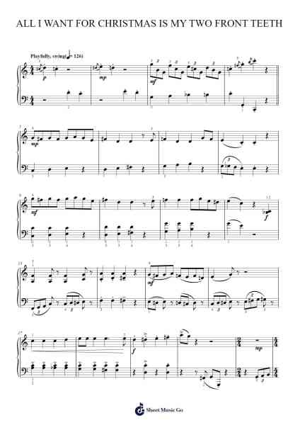 All I Want For Christmas Is My Two Front Teeth Sheet Music by Spike Jones & The City Slickers-Arr.Bairddict Sasback