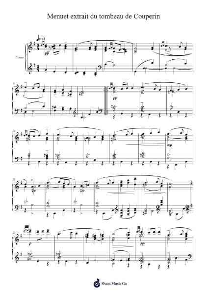 Menuet extrait du tombeau de Couperin Sheet Music by Maurice Ravel-Arr.Glacarr
