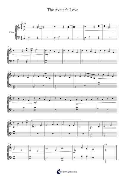 The Avatar's Love Sheet Music by Jeremy Zuckerman-Arr.Belllas Priestsopp