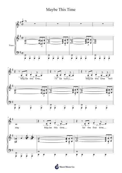 Maybe This Time Sheet Music by John Kander-Arr.Curwilde Perwin