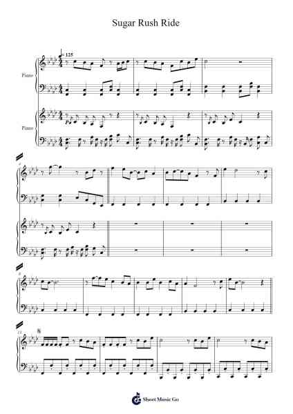 Sugar Rush Ride Sheet Music by TXT-Arr.Spenchi Gushall