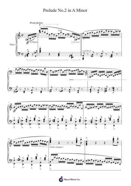 Prelude No.2 in A Minor, Op.33/2 "Toccata" Sheet Music by Curbeau-Arr.Warmew
