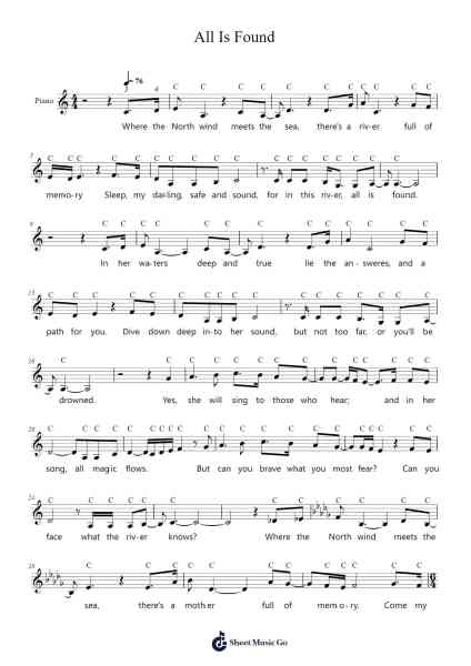 All Is Found Sheet Music by Evan Rachel Wood-Arr.Scottcy Bachfinn