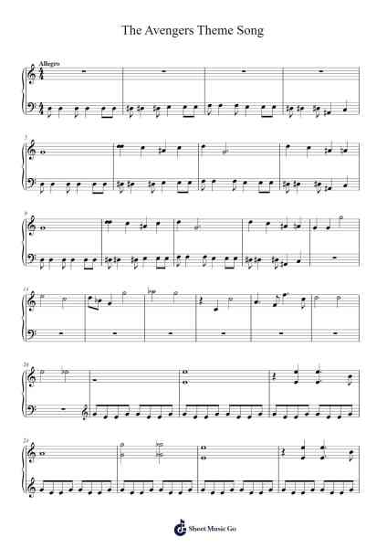 The Avengers Theme Song النوتات الموسيقية بواسطة Alan Silvestri-ترتيب.Brucefe Payjim