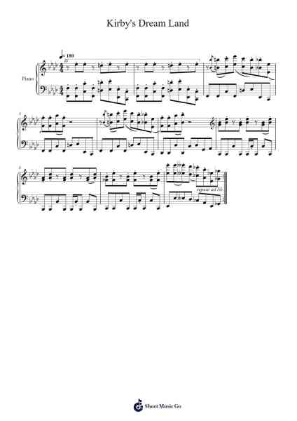 Kirby's Dream Land Sheet Music by Jun Ishikawa-Arr.Maudky Clairebey
