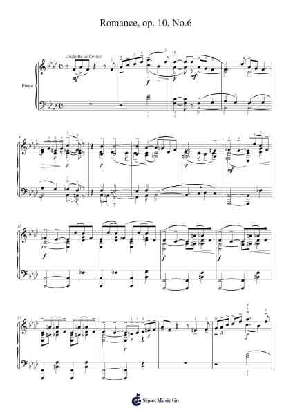 Romance, Op. 10, No. 6 Sheet Music by Sergei Rachmaninoff-Arr.Tice Charsweet