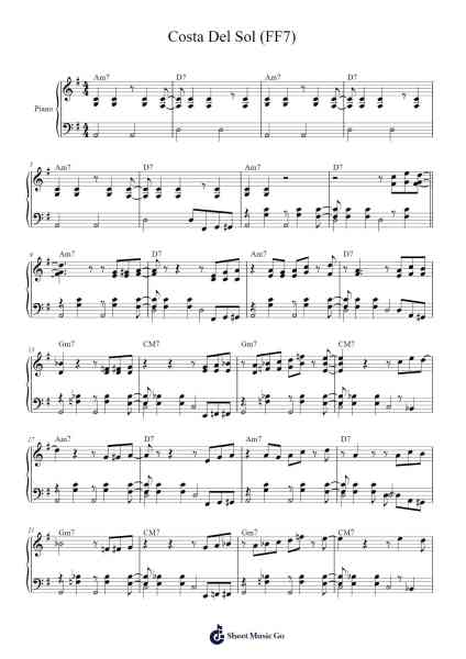Costa Del Sol from Final Fantasy VII Sheet Music by undefined-Arr.Louisen Jusine