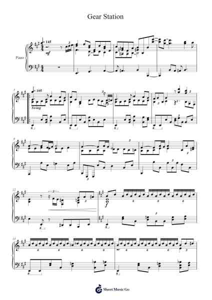 Gear Station Sheet Music by Morikazu Aoki-Arr.Ruthfitch Housed