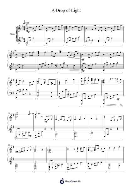 A Drop of Light - Black Wolves Saga -Last Hope- Sheet Music by Kameoka Natsumi/Tsuchiya Shunsuke-Arr.Mucus Nickberg