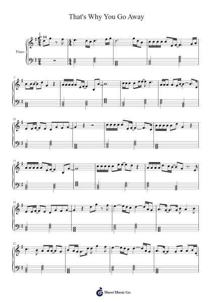 That's Why You Go Away Sheet Music by qkq459968m-Arr.Caewald Tabpritt