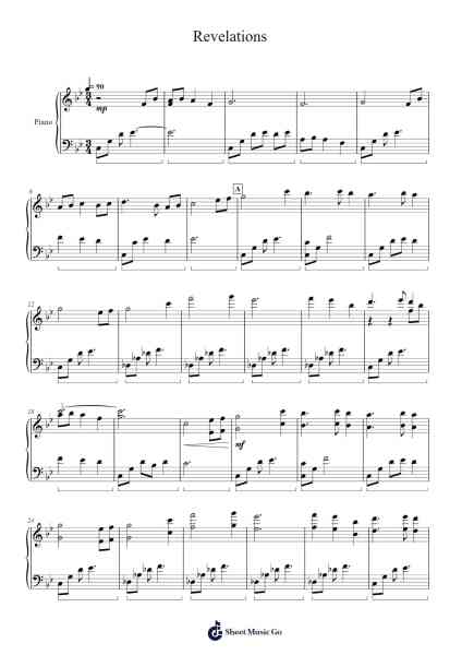 Revelations Sheet Music by Takeru Kanazaki/Yasuhisa Baba/Takafumi Wada/Sho Murakami-Arr.Vogtthia