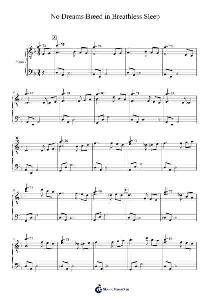 No dreams breed in breathless sleep Sheet Music by Dissection-Arr.Rhysboyce
