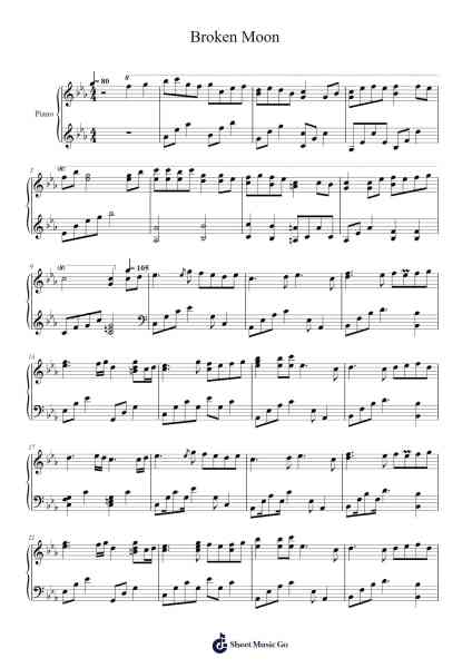 Broken Moon Sheet Music by U2-Arr.Elroylitt Graycia