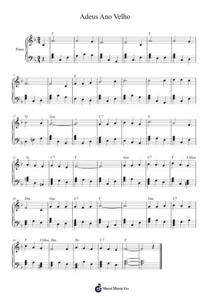 Adeus Ano Velho Sheet Music by David Nasser e Francisco Alves-Arr.Caewald Tabpritt