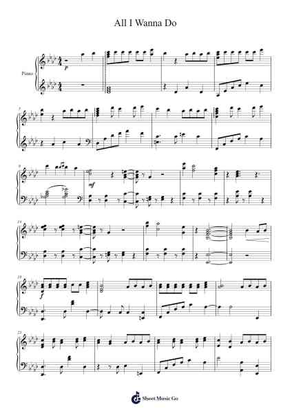 All I Wanna Do Sheet Music by undefined-Arr.Hudcie Rhoclark