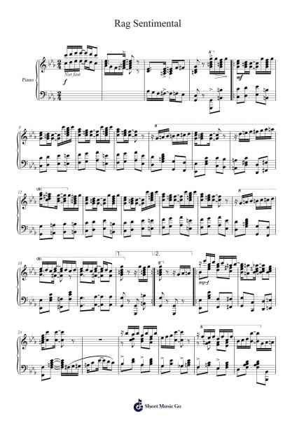 Rag Sentimental Sheet Music by James Scott-Arr.Abralph Strares