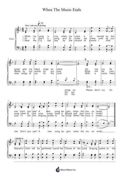 When The Music Ends Sheet Music by Greg Jordan-Arr.Chamtra