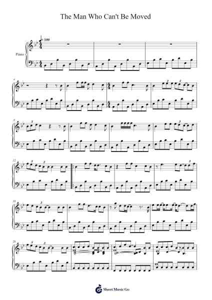 The Man Who Can't Be Moved Sheet Music by The Script-Arr.Benga