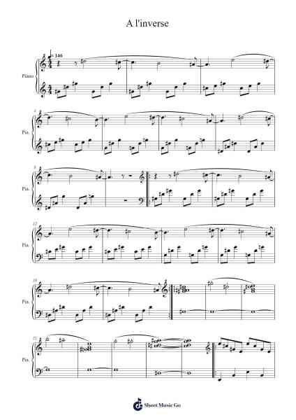 A l'inverse Sheet Music by Nuit Incolore-Arr.Juddton Mucott