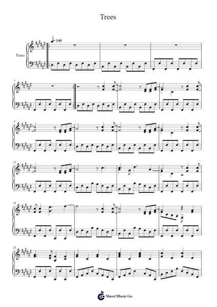 Trees Sheet Music by Twenty One Pilots-Arr.Boycefax