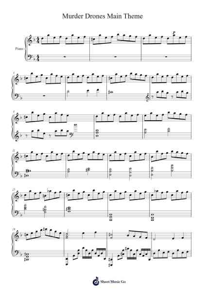 Murder Drones Main Theme Sheet Music by AJ DiSpirito-Arr.Roxantab Mushaw