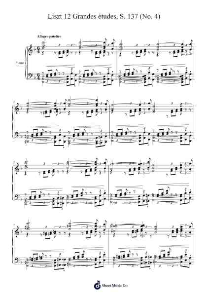 Grandes études de Paganini, S.141: No. 4 in E Major Sheet Music by Franz Liszt-Arr.Brookecher Nicksie
