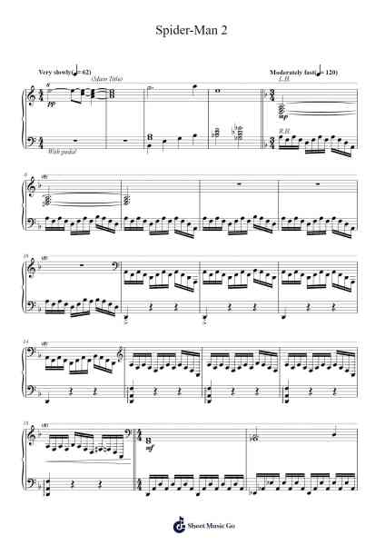 Spider-Man 2 - Piano Solo Sheet Music by Danny Elfman-Arr.Reedthey Zeway
